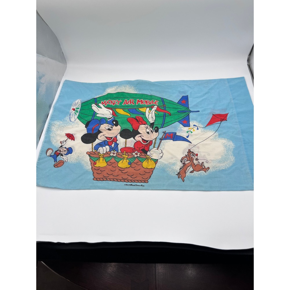 Disney Pillowcase Mickey Air Mobile Vintage 70s Unisex Standard Cartoon Retro